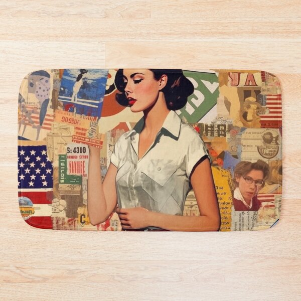 Item preview, America Beauty Retro Vintage Patchwork Collage Pattern of Americana designed and sold by BrandonArtWorld.