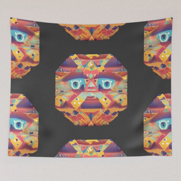 Item preview, Colorful Tribal Landscape Face designed and sold by Chubuter.