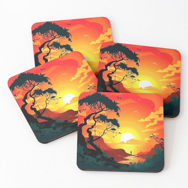 Item preview, Hawaiian scene with dr seuess style trees designed and sold by PrintPhrases.