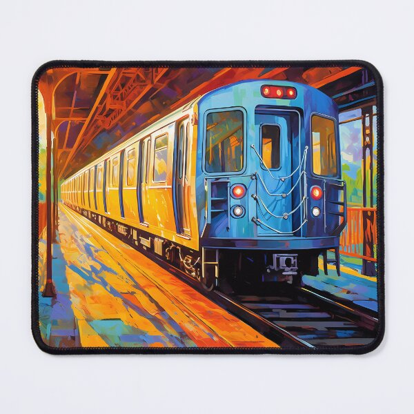 Item preview, Van Gogh Inspired Vibrant New York Train Scene designed and sold by SweetWhiskers.
