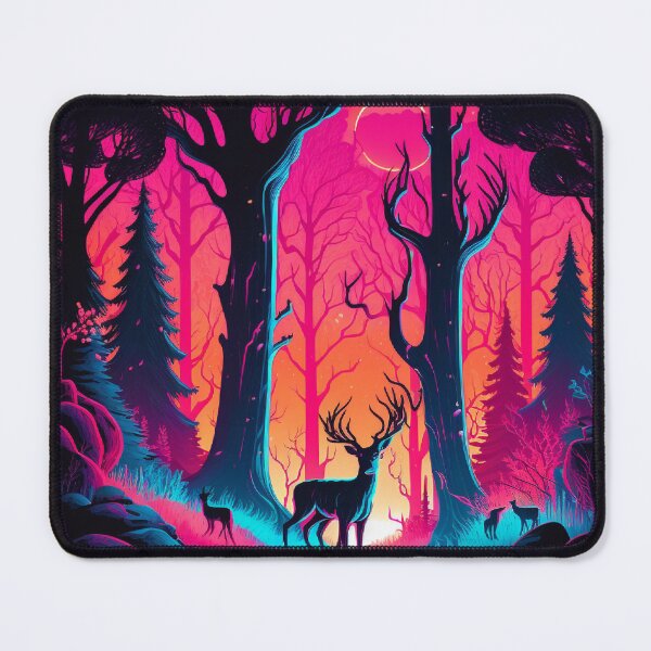 Item preview, Neon-infused design of a surreal, glowing forest designed and sold by iDezine GD.