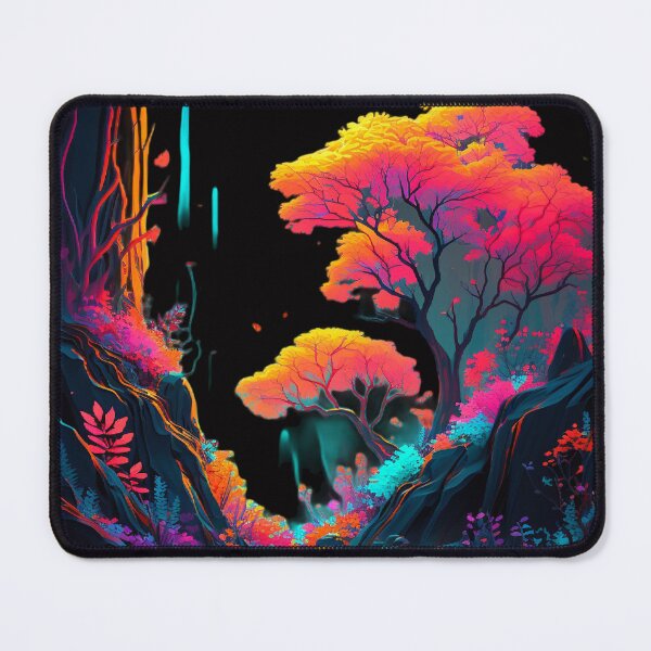 Item preview, Neon-infused design of a surreal, glowing forest designed and sold by iDezine GD.