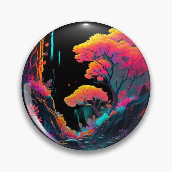 Item preview, Neon-infused design of a surreal, glowing forest designed and sold by iDezine GD.