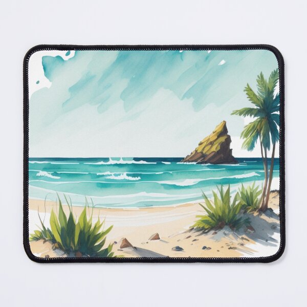 Artikelvorschau, Sommerstrand in Aquarell entworfen und verkauft von DropTShop.