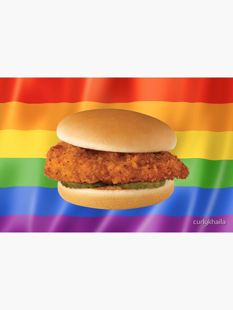 "ChickFilA Gay Pride Flag" Sticker by curlykhaila Redbubble