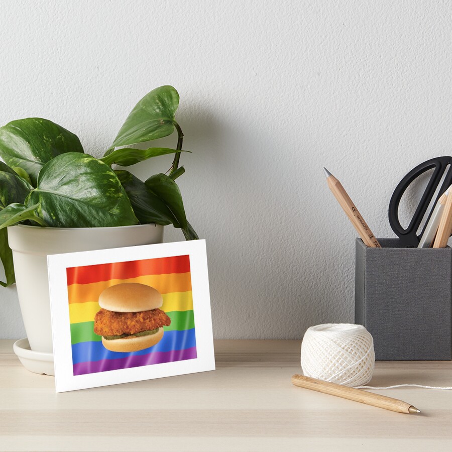 "ChickFilA Gay Pride Flag" Art Board Print by curlykhaila Redbubble