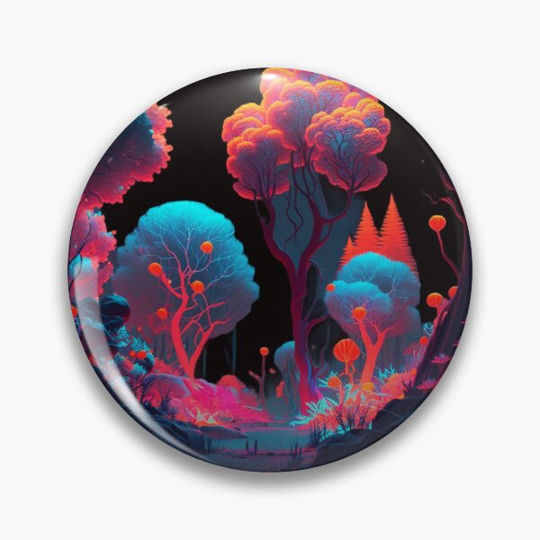 Item preview, Neon-infused design of a surreal, glowing forest designed and sold by iDezine GD.