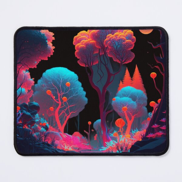 Item preview, Neon-infused design of a surreal, glowing forest designed and sold by iDezine GD.