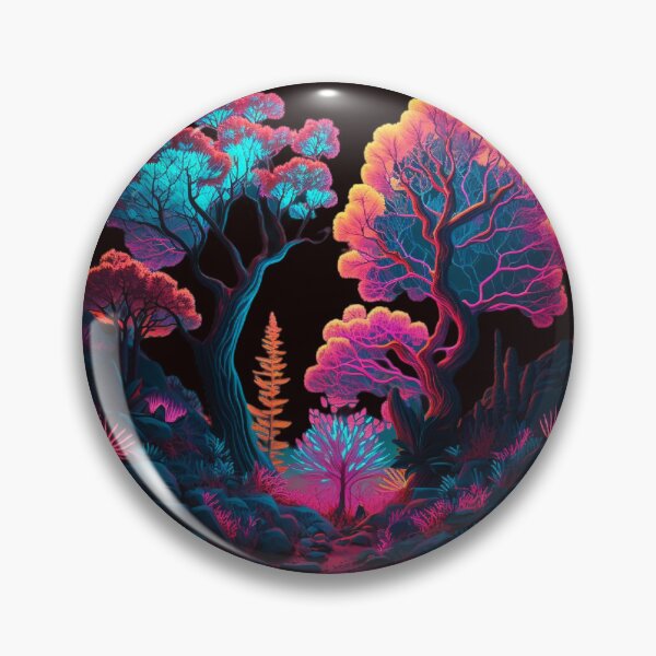 Item preview, Neon-infused design of a surreal, glowing forest designed and sold by iDezine GD.
