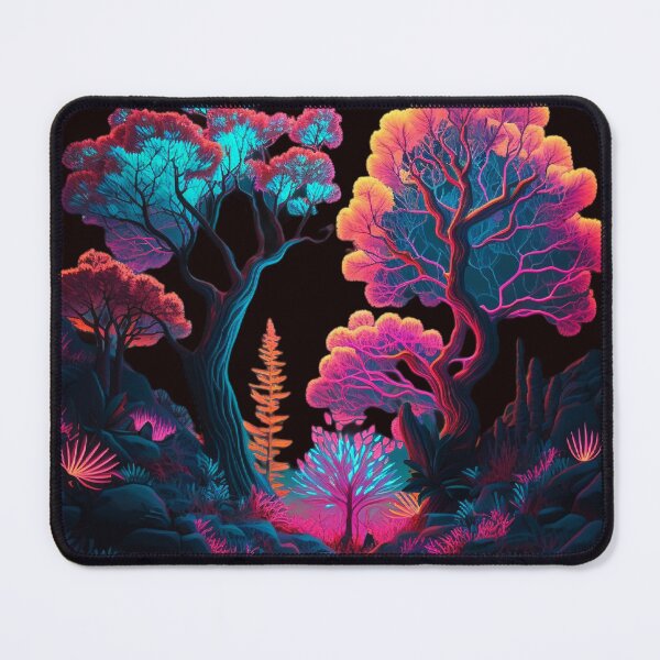 Item preview, Neon-infused design of a surreal, glowing forest designed and sold by iDezine GD.
