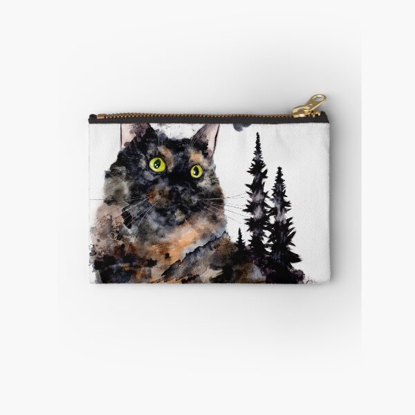 Item preview, Forest Truffle Surreal Watercolor Tortoiseshell Cat designed and sold by Valerie Englehart.