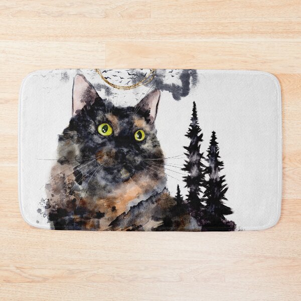 Item preview, Forest Truffle Surreal Watercolor Tortoiseshell Cat designed and sold by Valerie Englehart.