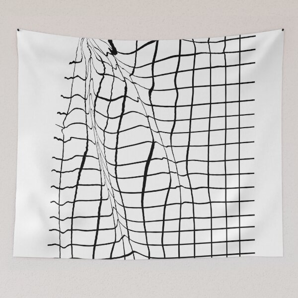 Item preview, Transience 02 in White - Contemporary Abstract Expressionism - Black and White - Distorted Grid designed and sold by Studio Grafiikka.