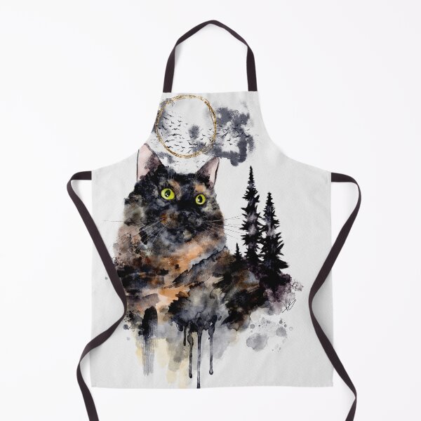 Item preview, Forest Truffle Surreal Watercolor Tortoiseshell Cat designed and sold by Valerie Englehart.
