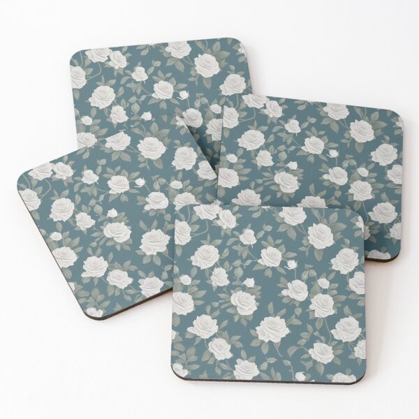 Item preview, White roses repeat pattern designed and sold by Artcolage87.