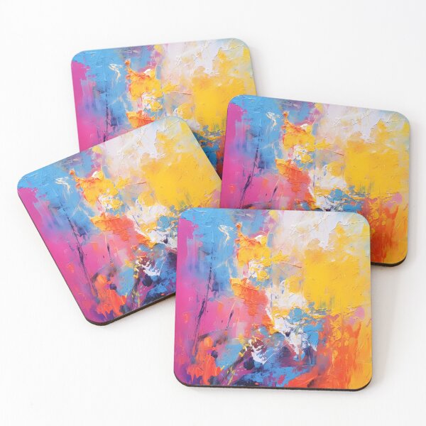 Item preview, Rainbow colors cheerful tones artistic sense texture impasto brush strokes abstract decorative painting 01 designed and sold by UnaWu533.