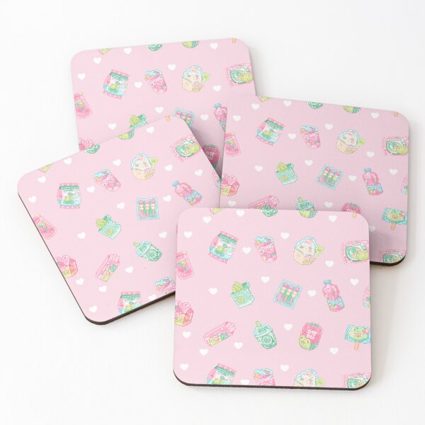 Item preview, Pink kawaii Frogs with japanese Candy and Snacks Pack of 14 stickers  designed and sold by Kukookat.