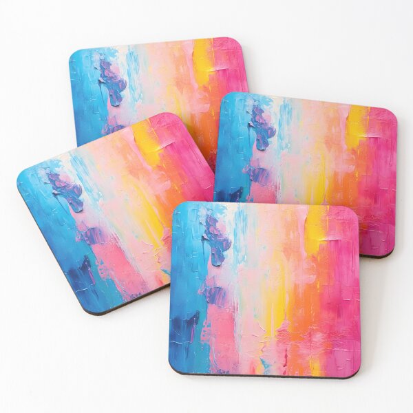 Item preview, Rainbow colors cheerful tones artistic sense texture impasto brush strokes abstract decorative painting 02 designed and sold by UnaWu533.