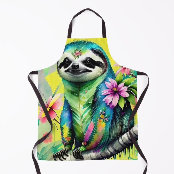 Item preview, Nature's Palette: Cute Sloth Watercolor Painting Adorned with Vibrant Flowers designed and sold by CraftyAnimal.