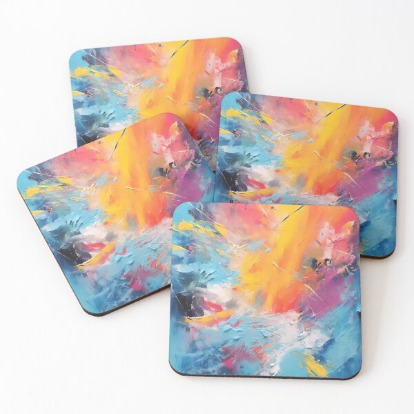 Item preview, Rainbow colors cheerful tones artistic sense texture impasto brush strokes abstract decorative painting 05 designed and sold by UnaWu533.
