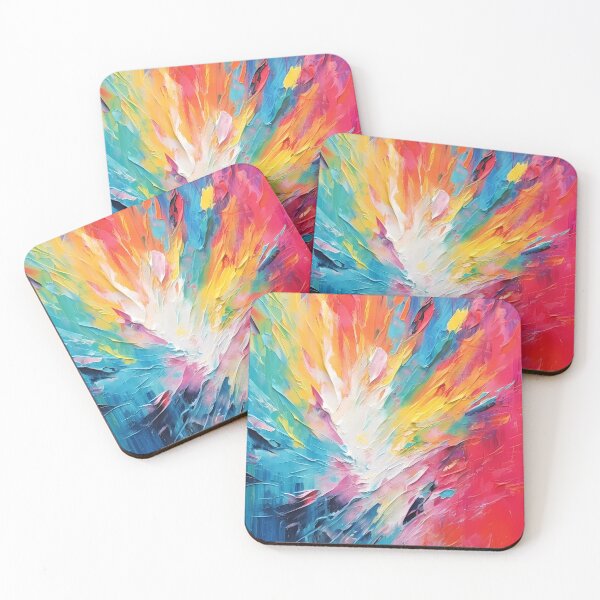 Item preview, Rainbow colors cheerful tones artistic sense texture impasto brush strokes abstract decorative painting 07 designed and sold by UnaWu533.