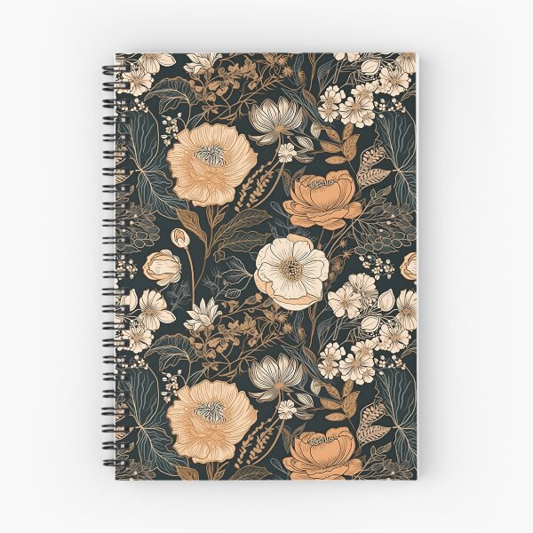 Item preview, Elegant White and Yellow Floral Seamless Pattern on Black Background, AI Generated designed and sold by drawerwalker.