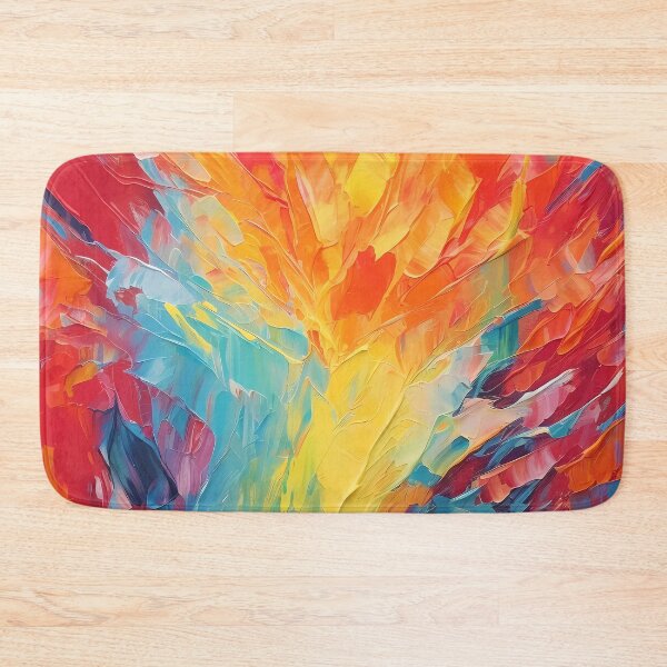 Item preview, Rainbow colors cheerful tones artistic sense texture impasto brush strokes abstract decorative painting 08 designed and sold by UnaWu533.