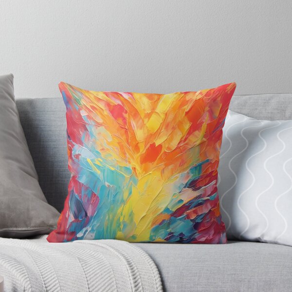 Item preview, Rainbow colors cheerful tones artistic sense texture impasto brush strokes abstract decorative painting 08 designed and sold by UnaWu533.