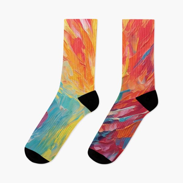 Item preview, Rainbow colors cheerful tones artistic sense texture impasto brush strokes abstract decorative painting 08 designed and sold by UnaWu533.