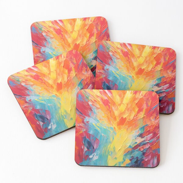 Item preview, Rainbow colors cheerful tones artistic sense texture impasto brush strokes abstract decorative painting 08 designed and sold by UnaWu533.