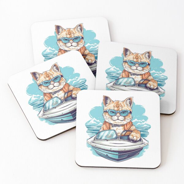Item preview, Meowtor Boat Adventures, Sassy Cat Motor Boat designed and sold by EtherealDreamin.