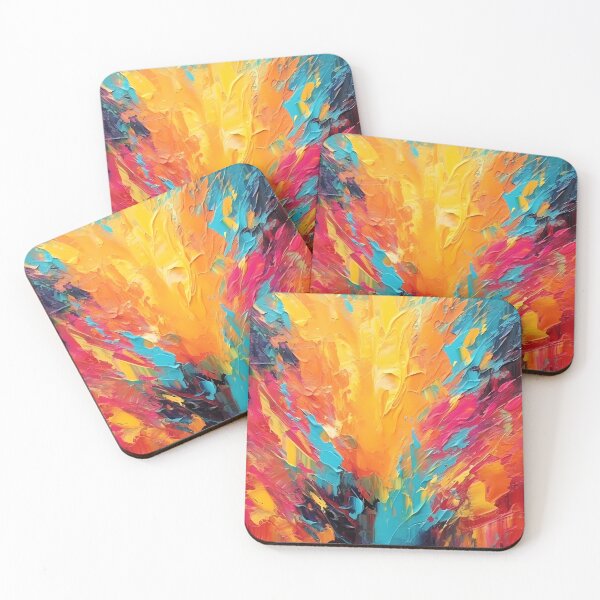 Item preview, Rainbow colors cheerful tones artistic sense texture impasto brush strokes abstract decorative painting 09 designed and sold by UnaWu533.