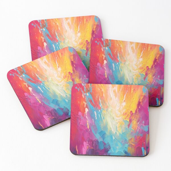 Item preview, Rainbow colors cheerful tones artistic sense texture impasto brush strokes abstract decorative painting 10 designed and sold by UnaWu533.