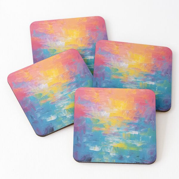 Item preview, Rainbow colors cheerful tones artistic sense texture impasto brush strokes abstract decorative painting 11 designed and sold by UnaWu533.