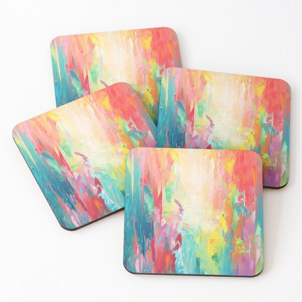Item preview, Rainbow colors cheerful tones artistic sense texture impasto brush strokes abstract decorative painting 12 designed and sold by UnaWu533.