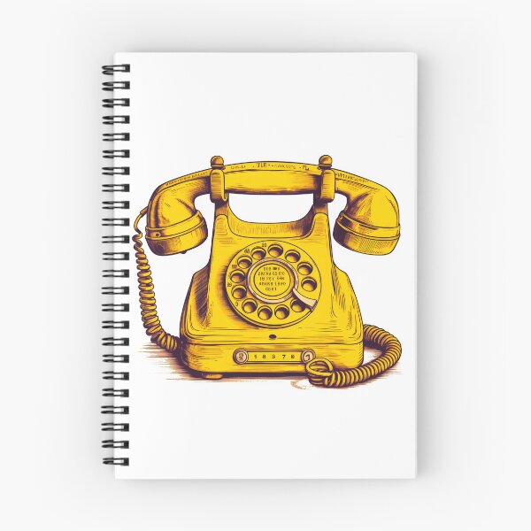 Item preview, Old-fashioned yellow telephone in comic-style drawing designed and sold by sAInne22.