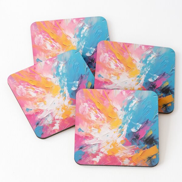 Item preview, Rainbow colors cheerful tones artistic sense texture impasto brush strokes abstract decorative painting 15 designed and sold by UnaWu533.