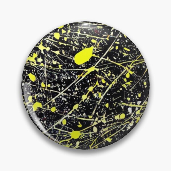 Item preview, Abstract Yellow Paint Splatter on Black designed and sold by calibrit.