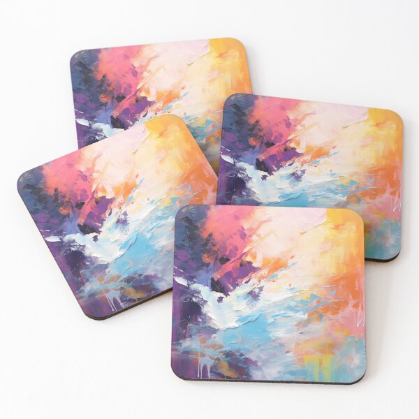 Item preview, Rainbow colors cheerful tones artistic sense texture impasto brush strokes abstract decorative painting 17 designed and sold by UnaWu533.