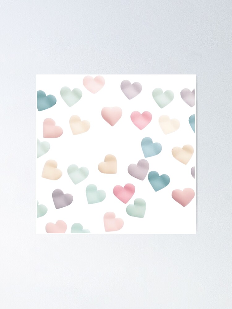 Pastel Heart Confetti Poster for Sale by Stickervine