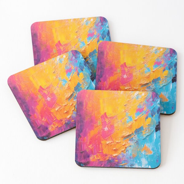 Item preview, Rainbow colors cheerful tones artistic sense texture impasto brush strokes abstract decorative painting 18 designed and sold by UnaWu533.