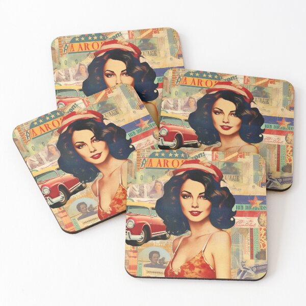 Item preview, America Beauty Retro Vintage Patchwork Collage Pattern of Americana designed and sold by BrandonArtWorld.