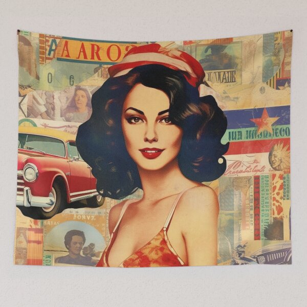 Item preview, America Beauty Retro Vintage Patchwork Collage Pattern of Americana designed and sold by BrandonArtWorld.
