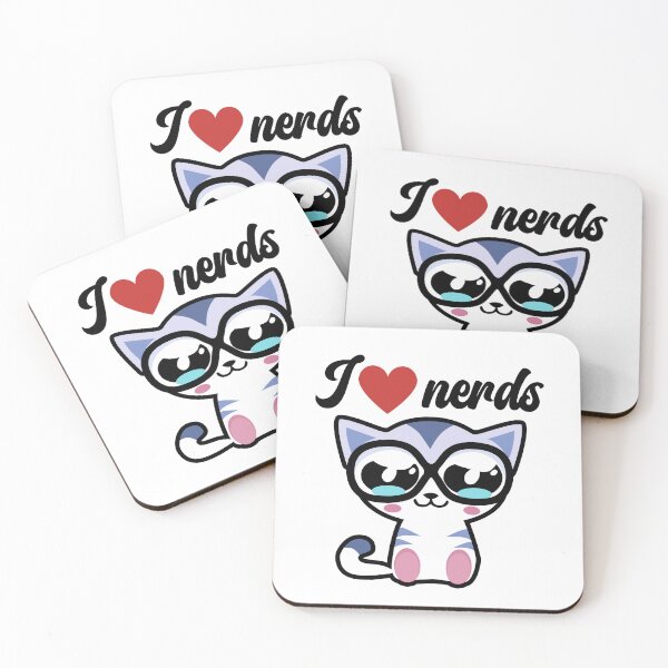 Item preview, I LOVE NERDS cute cat kawaii style designed and sold by lesvalises.