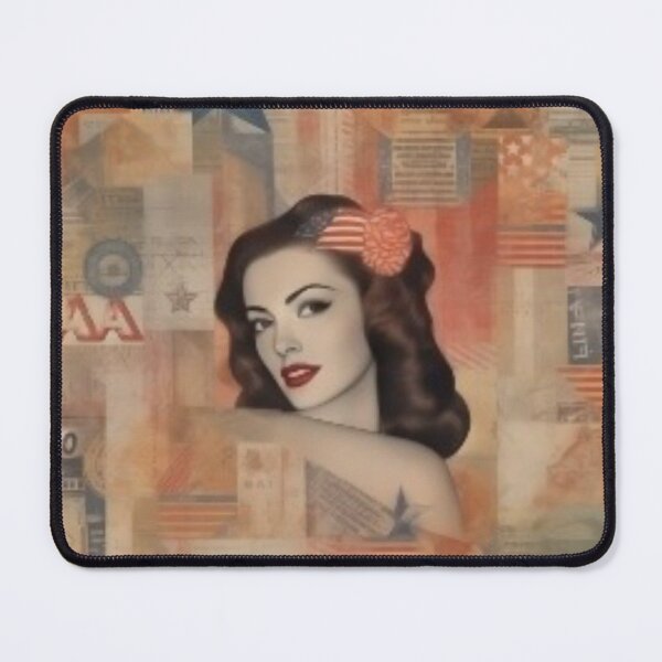 Item preview, America Beauty Retro Vintage Patchwork Collage Pattern of Americana designed and sold by BrandonArtWorld.