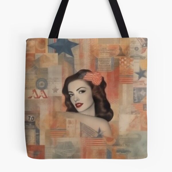 Item preview, America Beauty Retro Vintage Patchwork Collage Pattern of Americana designed and sold by BrandonArtWorld.