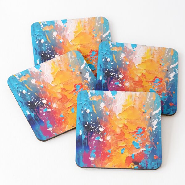 Item preview, Rainbow colors cheerful tones artistic sense texture impasto brush strokes abstract decorative painting 19 designed and sold by UnaWu533.
