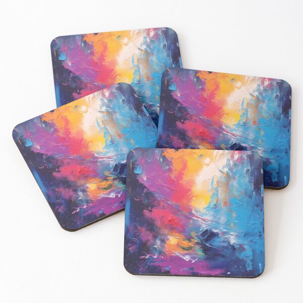Item preview, Rainbow colors cheerful tones artistic sense texture impasto brush strokes abstract decorative painting 20 designed and sold by UnaWu533.
