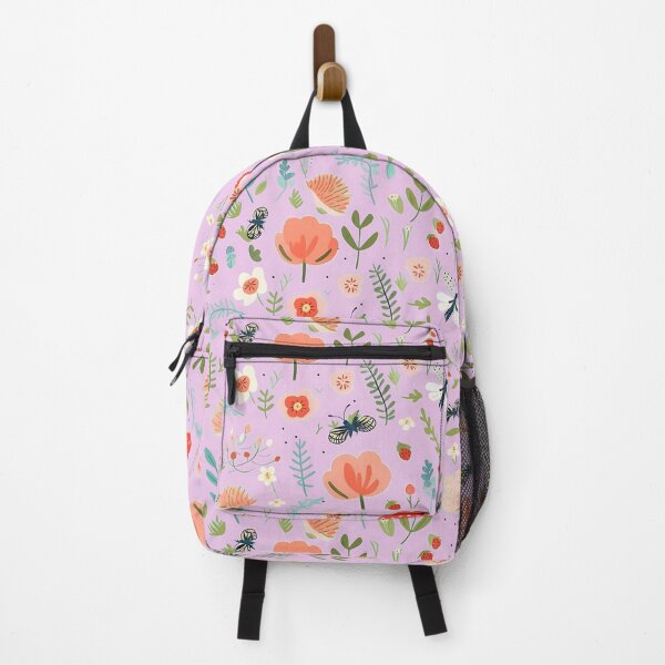 Item preview, Nordic summer: Pink floral and whimsical butterflies with strawberries designed and sold by OrganicDSGN.