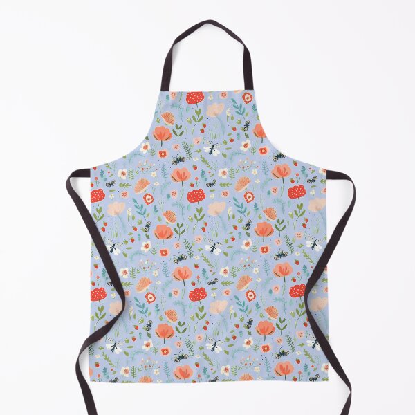 Item preview, Nordic summer: Blue floral and whimsical butterflies with strawberries designed and sold by OrganicDSGN.